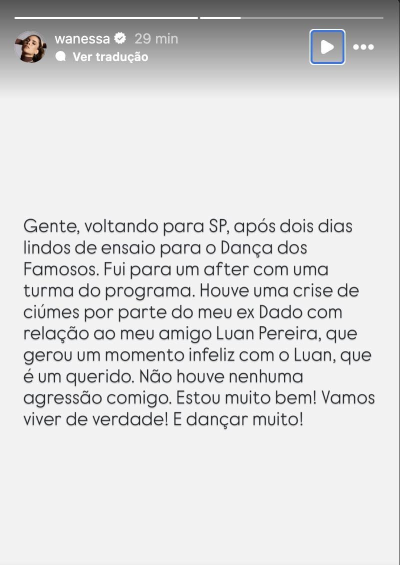 Wanessa Camargo nega agressão e confirma crise de ciúmes de Dado Dolabella - Imagem do artigo original