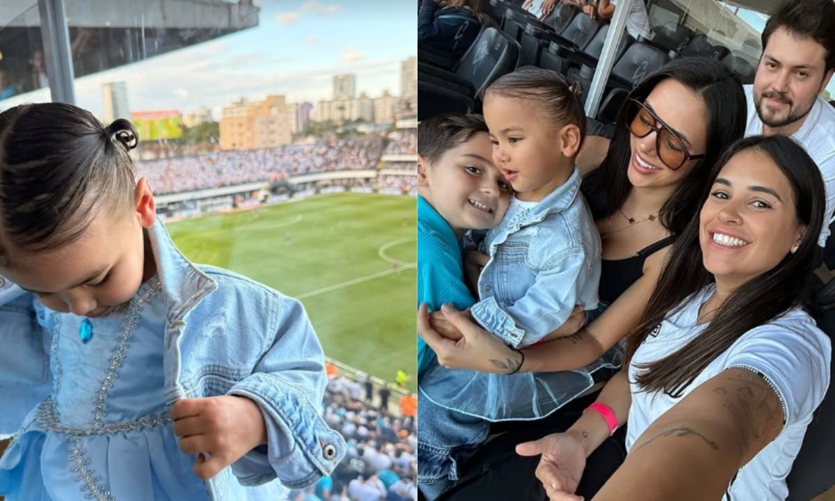 Mavie, filha de Neymar, assiste a Santos x Fluminense vestida de princesa na Vila Belmiro - Imagem do artigo